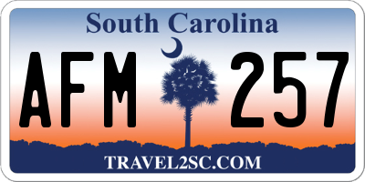 SC license plate AFM257