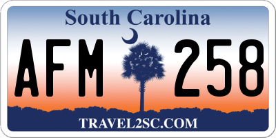 SC license plate AFM258