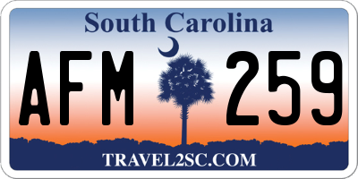 SC license plate AFM259