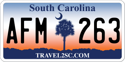 SC license plate AFM263