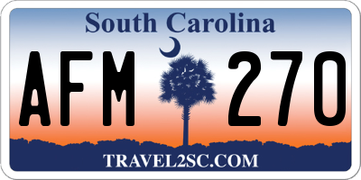 SC license plate AFM270