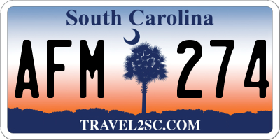 SC license plate AFM274