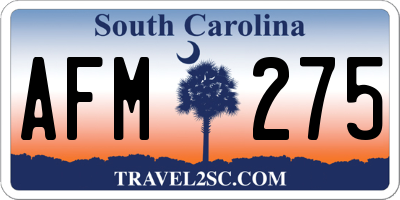 SC license plate AFM275