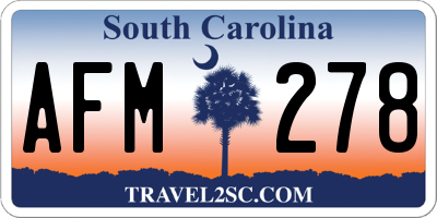 SC license plate AFM278