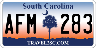 SC license plate AFM283