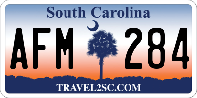 SC license plate AFM284