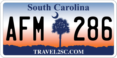 SC license plate AFM286