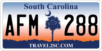 SC license plate AFM288