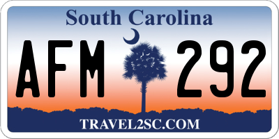 SC license plate AFM292