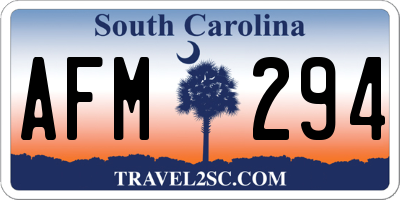 SC license plate AFM294