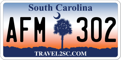 SC license plate AFM302
