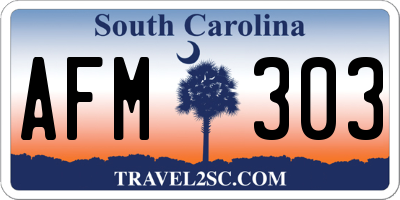 SC license plate AFM303