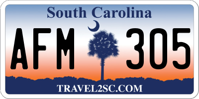 SC license plate AFM305