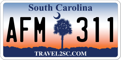 SC license plate AFM311