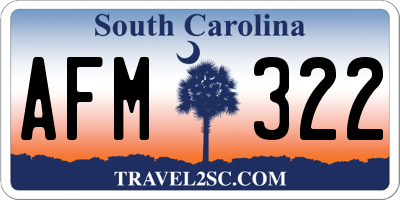 SC license plate AFM322