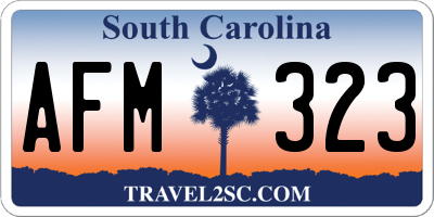 SC license plate AFM323