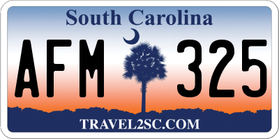 SC license plate AFM325