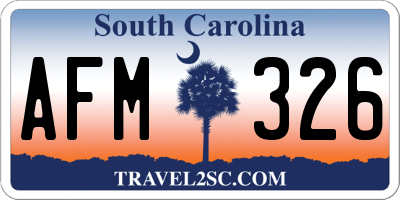 SC license plate AFM326