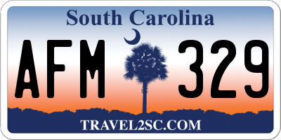 SC license plate AFM329