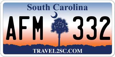 SC license plate AFM332