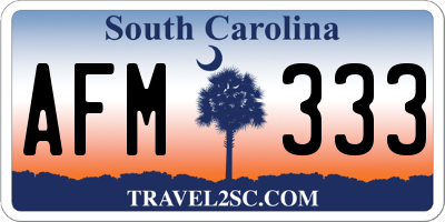 SC license plate AFM333