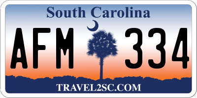 SC license plate AFM334