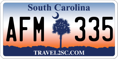 SC license plate AFM335