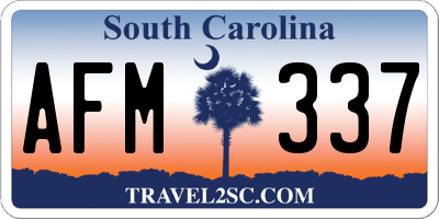 SC license plate AFM337