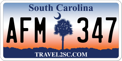 SC license plate AFM347