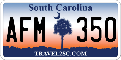 SC license plate AFM350