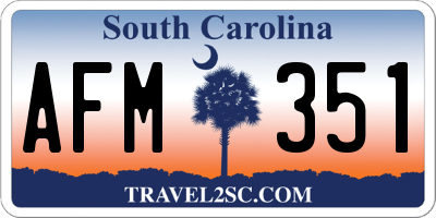 SC license plate AFM351