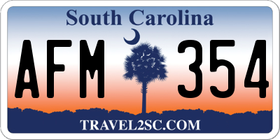 SC license plate AFM354