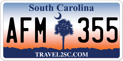 SC license plate AFM355