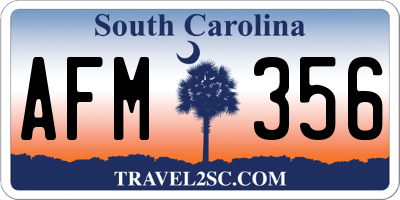 SC license plate AFM356
