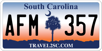 SC license plate AFM357