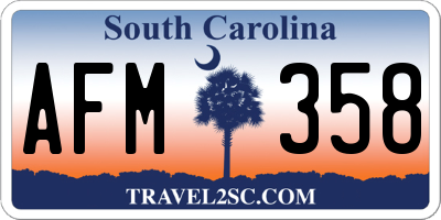 SC license plate AFM358