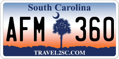 SC license plate AFM360