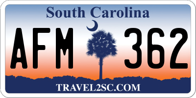 SC license plate AFM362