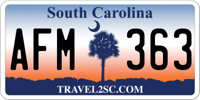 SC license plate AFM363