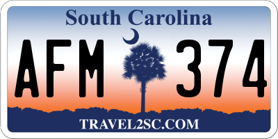 SC license plate AFM374