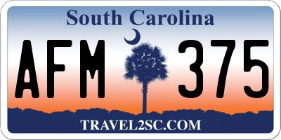 SC license plate AFM375