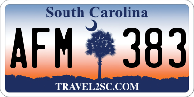 SC license plate AFM383