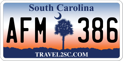 SC license plate AFM386