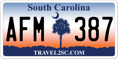 SC license plate AFM387