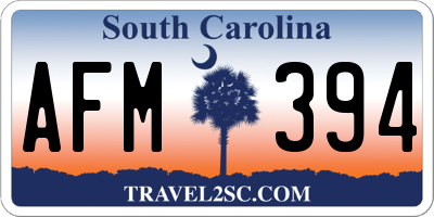 SC license plate AFM394