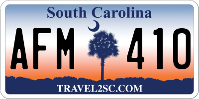 SC license plate AFM410
