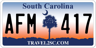 SC license plate AFM417