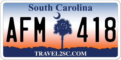 SC license plate AFM418