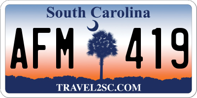 SC license plate AFM419