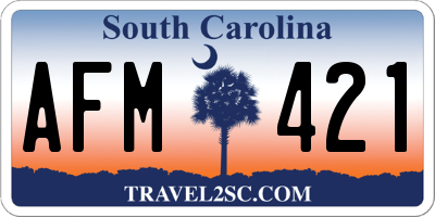 SC license plate AFM421